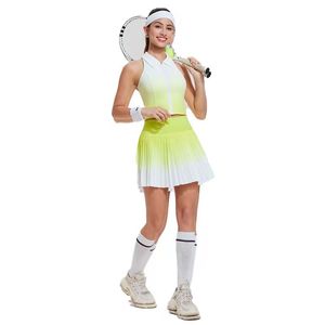 Conjunto Deportivo de 2 Piezas para Mujer, Falda y Camiseta para Gimnasio, Fitness, Running al Aire Libre - Product Image 2