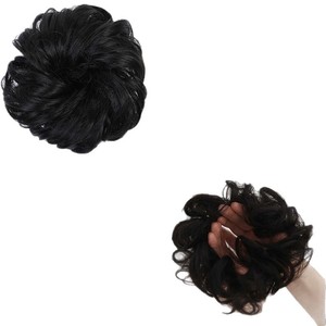 FQ001 Perruques chignon désordonné en cheveux synthétiques 10 cm, fibre haute température résistante à la chaleur, style bandeau pour femmes - Product Image 3
