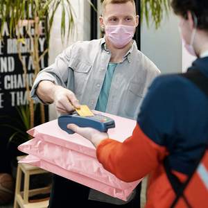 CX Thanks You поли Курьерская сумка самоклеящиеся почтовые пакеты с ручками на заказ розовая поли почтовая курьерская сумка с ручкой - Product Image 6