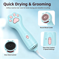 Sèche-cheveux pour animaux de compagnie, peigne spécial pour chien, peigne de coiffage, compact et portable, outil d'élimination des poils