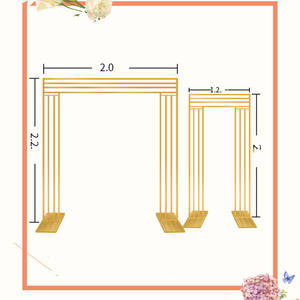 सोने का आर्क आउटडोर इंटीरियर पृष्ठभूमि स्टैंडवेडिंग पार्टी इवेंट स्टेज मेटल डिचेबल शादी की सजावट पृष्ठभूमि आर्क - Product Image 2