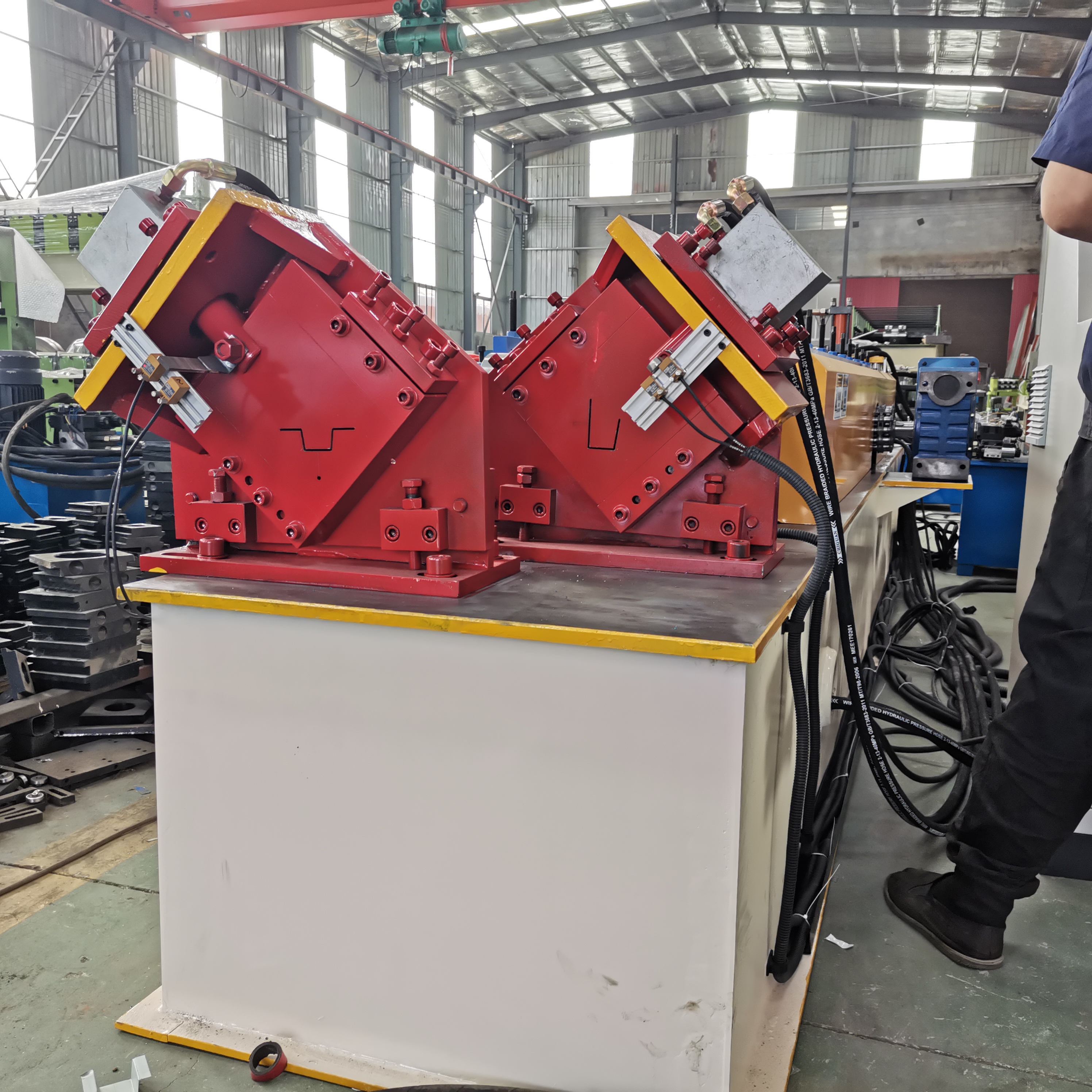 Building Material Metal U Furring Channel Double Line Rolling Forming Machine