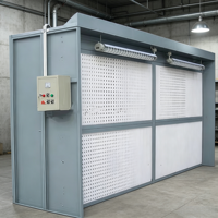 Cabine de peinture compacte à séchage à sec, à façade ouverte, portable, avec filtre, pour revêtement en poudre, et four de cuisson en acier pour petits meubles en bois
