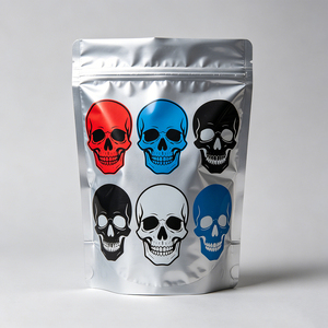 Custom 3.5g Printed Skull Pattern Mylar <b>Bags</b> Stand Up Pouch Resealable Zipper Polyester Film <b>Bag</b> Smell Proof Food Packaging - Product Image 4