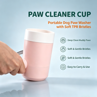 Fabricant OEM ODM, vente en gros, logo personnalisé, gobelet nettoyant pour pattes de chien avec poils TPR souples à 360°, lave-pattes portable pour animaux de compagnie