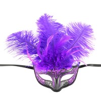 Topeng Cosplay kostum lucu topeng pesta bulu burung unta karnaval Mardi Venesia topeng pesta untuk suplai pesta dekorasi Natal