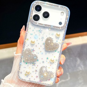 เคสโทรศัพท์มือถือหรูหรา ประดับกลิตเตอร์ มุก และเพชร สำหรับ iPhone 11 12 13 14 15 16 17 Pro Max 16E 17Air ป้องกันการตกกระแทก - Product Image 6