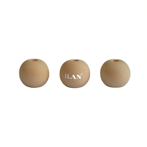 Perline di legno Ilan rotonde da 30 mm per artigianato e progetti fai da te - Product Image 2