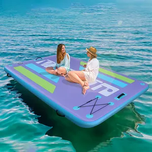 Inflatable Floating Dock, Inflatable Dock Platform With Electric Air Pump & Storage Bag,Stable Platform Raft For Pool Beach Lake