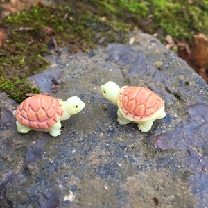 <b>Mini</b> Turtle Resin Ornaments Coffee Brown And Orange <b>Hand</b> Painted Garden Decor Animal Shape Craft Item - Product Image 4