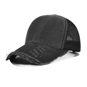 New vintage washed old sports cap edging light plate with holes fashionable mesh outdoor shade baseball caps for adults