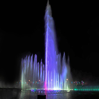 Fuente de agua programable grande con chorro de niebla de alta potencia y luz RGB para lagos y sitios turísticos