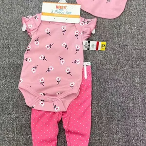 Set romper bayi warna-warni desain kustom 100% katun pakaian katun bayi bodysuit bayi