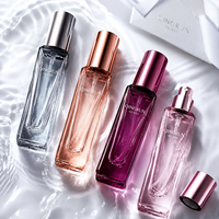 Vente en gros d'atomiseurs de parfum en verre rechargeables de 5 ml et 10 ml, flacon de parfum rectangulaire mince avec bouchon en métal pour les voyages