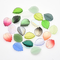 Perles en verre émaillé de cristal 17*24mm, motif feuille de thé dégradée, pour accessoires de cheveux, pendentifs de boucles d'oreilles DIY, composants de bijoux et artisanat
