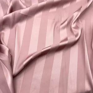 100% Polyester Stripes Satin Fabric Embossed Pattern Soft and Skin-Friendly Bright Colors for Dresses Garments for Boys Girls