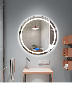 Espejo de Baño Redondo con Marco Negro y Retroiluminación LED, Antivaho, Control Táctil, para Proyectos Hoteleros, Venta al Por Mayor de Fábrica, Pedidos al Por Mayor - Product Image 6