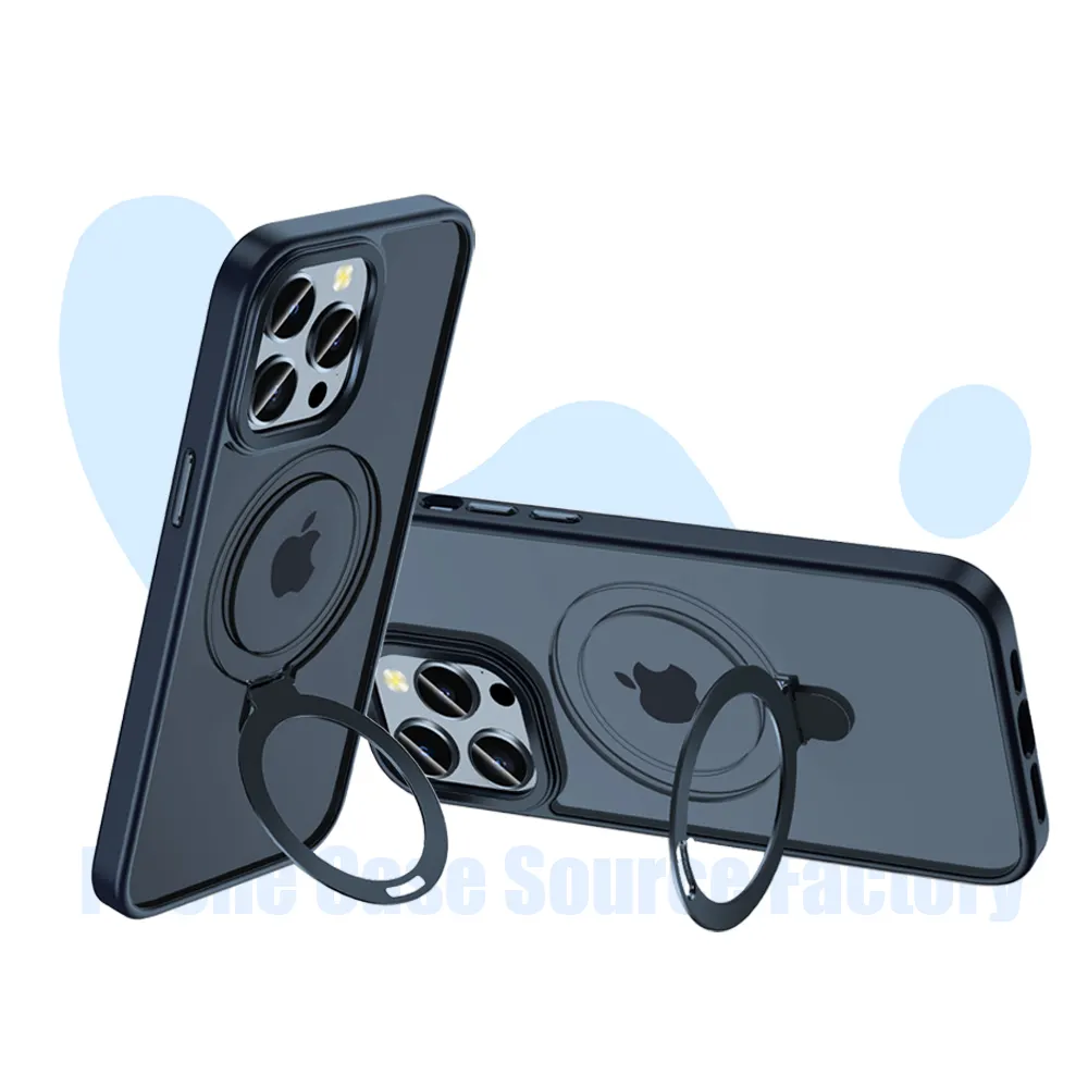 Suporte magnético Suporte Suporte Kickstand Anel Grande Buraco Pele Sinta Air Bag Phone Case Para iPhone i 15 14 13 12 11 pro max plus