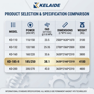 55kW 75HP Two-stage Energy Saving Screw Air Compressor Reliable Performance for <b>Sandblasting</b> - Product Image 4