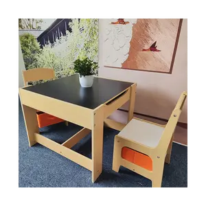 学校家具价格供应商单个学校椅子和桌子，高度可调，学生用中密度纤维板顶部