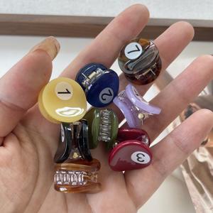 QianJin Personalizado Mini Acetato Clipes De Cabelo para As Mulheres Bonito Cor Sólida Handmade Billiard Style Acessórios De Cabelo Atacado - Product Image 3