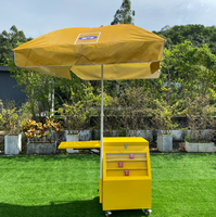 Vitrine de cigarettes extérieure pliable en métal sur mesure avec parapluie Kiosque de promotion du tabac pliable portable