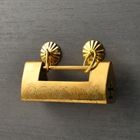 Cadenas horizontal en laiton antique chinois, gravé rétro, pour boîtes en bois, salon, entrepôt, chambre, bureau à domicile, appartement