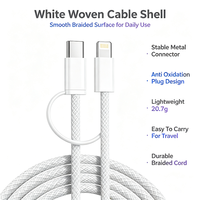 Câble de charge tressé premium 2 en 1 |   Câble USB C vers Type C L |   Câble tressé durable de 1 m avec charge rapide PD 60W |   Bureau de voyage