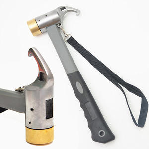 Marteau multifonctionnel en cuivre pour piquets de tente, avec manche recouvert de plastique, pour le camping, la randonnée, utilisation en toutes saisons - Product Image 1