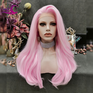 Long Curly Glow in the Night <strong>Pink</strong> <strong>Wig</strong> Overnight Delivery Heat Resistant Lace Front <strong>Wig</strong> Front Lace Synthetic <strong>Wig</strong> - Product Image 4