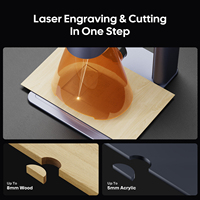 Máquina Láser LaserPecker LP4 Deluxe con Pantalla Táctil LED Inteligente y Deslizador Giratorio, Láser Dual para DIY, Creación de Logotipos en Todos los Materiales, Madera