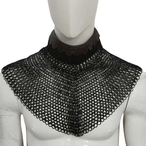 Medieval-SCA Chainmail Aventail Collar 9 mm Acero dulce Anillo de arandela remachado plano Armadura de metal inoxidable Regalo Artesanía de metal - Product Image 1