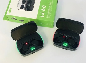 SNHALSAR หูฟังเล่นเกมรุ่น <span class=keywords><strong>M60</strong></span> TWS,หูฟัง HIFI ไร้สายสเตอริโอ True Mini หน้าจอ LED ปี Bt5.3 - Product Image 5