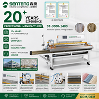 Machine à plisser automatique ST-3000-1400 pour chemises, jupes, couettes et oreillers, avec plisseur en forme d'éventail et plisseur à rayures, machine à coudre industrielle