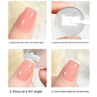 Outil de stamping pour nail art en silicone souple et léger, avec capuchon simple ou double, pour manucure French à pointe large, kit complet DIY