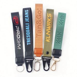 Factory <b>Custom</b> Logo Key Chain Logo Keychains Fashions Polyester Lanyards Personalized Customized Woven <b>Keychain</b> - Product Image 5