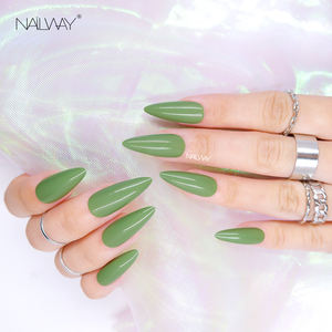 <span class=keywords><strong>Faux</strong></span> <span class=keywords><strong>ongles</strong></span> en ABS à presser, couleur unie brillante, longs et pointus, prix d'usine - Product Image 5