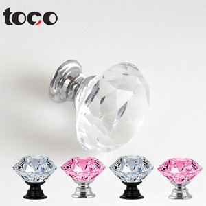 Ручки для шкафов Toco <span class=keywords><strong>Crystal</strong></span>: алюминиевые ручки-кнопки для ящиков, туалетных столиков, гардеробов и кухонных шкафов - Product Image 1