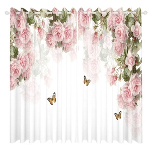 <span class=keywords><strong>Tende</strong></span> in Tulle Jacquard Stile Nordico Americano per Camera da Letto e Soggiorno, Design Geometrico Rosa Pastorale ad Alta Ombreggiatura - Product Image 5