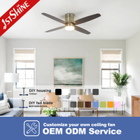 Ventilateur de plafond 1stshine moderne rustique pour intérieur, montage encastré, installation facile, fonction minuterie, télécommande, 6 vitesses, avec lumière