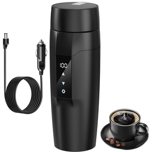 Electric Temperature Control Kettle Stainless Steel Heating Coffee Cup Travel Tumbler Car <b>Mug</b> Direct Drinking 400ml Temperature - Product Image 1