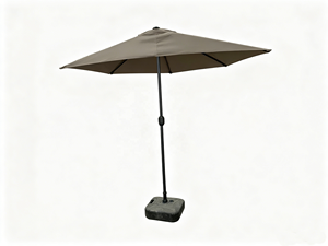 <span class=keywords><strong>Parasol</strong></span> <span class=keywords><strong>demi</strong></span>-ronde 270 cm pour patio, balcon, jardin, protection UV50+, ouverture manivelle, structure en acier, polyester, pour extérieur, cour, terrasse - Product Image 3