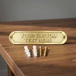 Custom Engraved Solid Brass Plaque Personalized Metal <b>Name</b> <b>Plate</b> Door Sign House Address Sign Modern Bronze Finish Wedding - Product Image 6