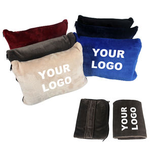 Taşınabilir özel 2 in 1 polar battaniye uçak battaniye yastık takımı yastık battaniye ile fabrika fiyat - Product Image 1