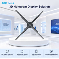 全息广告风扇 65 厘米 3D 全息显示屏 5000 尼特 3840x1024 高亮度 LED 室内应用控制活动展览