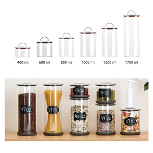 Contenitore per Alimenti <span class=keywords><strong>Sottovuoto</strong></span> in <span class=keywords><strong>Vetro</strong></span> Senza BPA con Coperchio Ribaltabile, Design Impilabile, Lavabile in Lavastoviglie e Grande Capacità per Uso in Cucina - Product Image 2