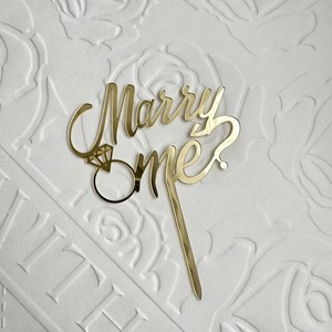 Decorazione per Torta in Acrilico per Proposta di Matrimonio, Anniversario, Romantica Decorazione per Coppie, Accessori per Feste, Insegna 'Mi Vuoi Sposare?' - Product Image 5