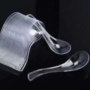 Isposable-cuchara de plástico transparente para sopa, postre, comida rápida - Product Image 4