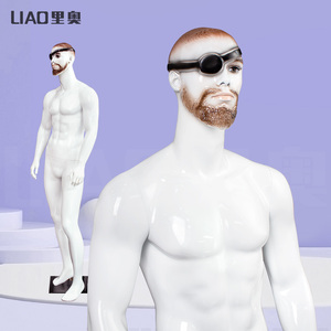 Maniquí Masculino de Fibra de Vidrio Blanco con Maquillaje Realista, para Exhibición en Escaparates de Moda Masculina - Product Image 5