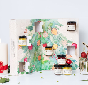 Boîte cadeau calendrier de l'<span class=keywords><strong>avent</strong></span> rigide personnalisée 24 jours, emballage en papier entièrement imprimé pour mini pots de confiture, coffret cadeau de Noël - Product Image 1
